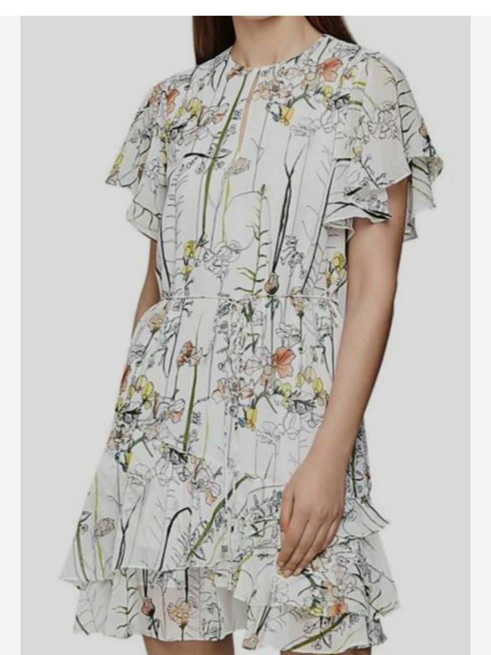 Reiss Juno Watercolor Floral Print Dress - Picture 3 of 4